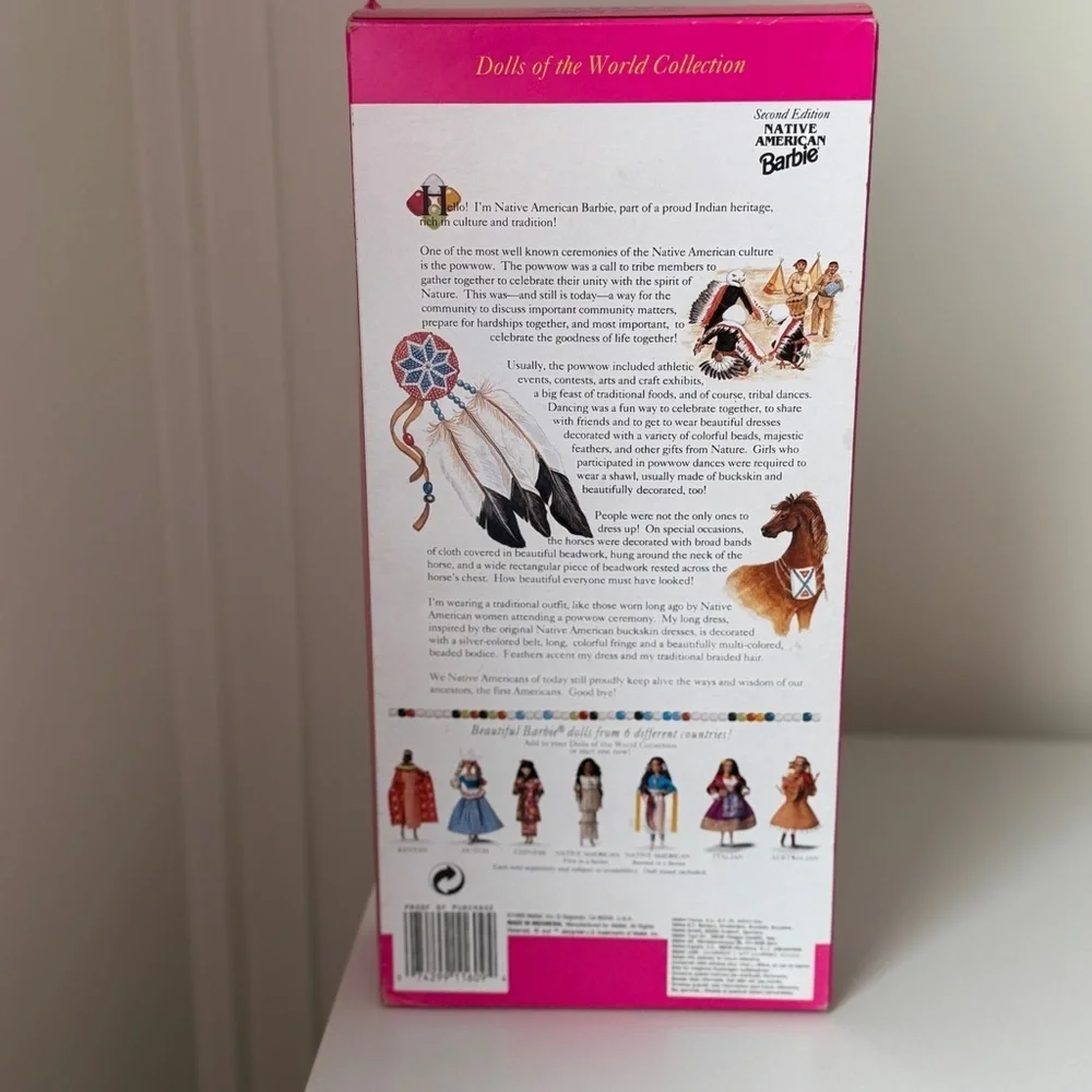 Vintage Barbie 1993 Dolls of the World Native American Second Edition NIB